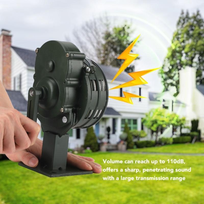 Hand Crank Siren Aluminium Alloy 110dB Loud Alarm Air Raid Tornado Siren Horns Alarm For Emergency