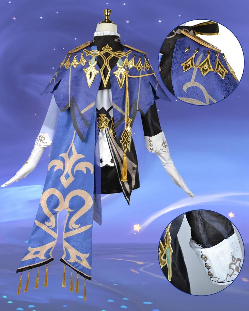 Genshin Impact Clorinde Cosplay Costume with Duel Full Adult Perfect for School Genshin Impact Clorinde Cosplay Size [Excellent Quality] Wig, Agent,