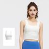 Women's Square Neck Sports Bra Padded Workout Crop Tank Top with Built-in Bra for Yoga Gym Fitness Running