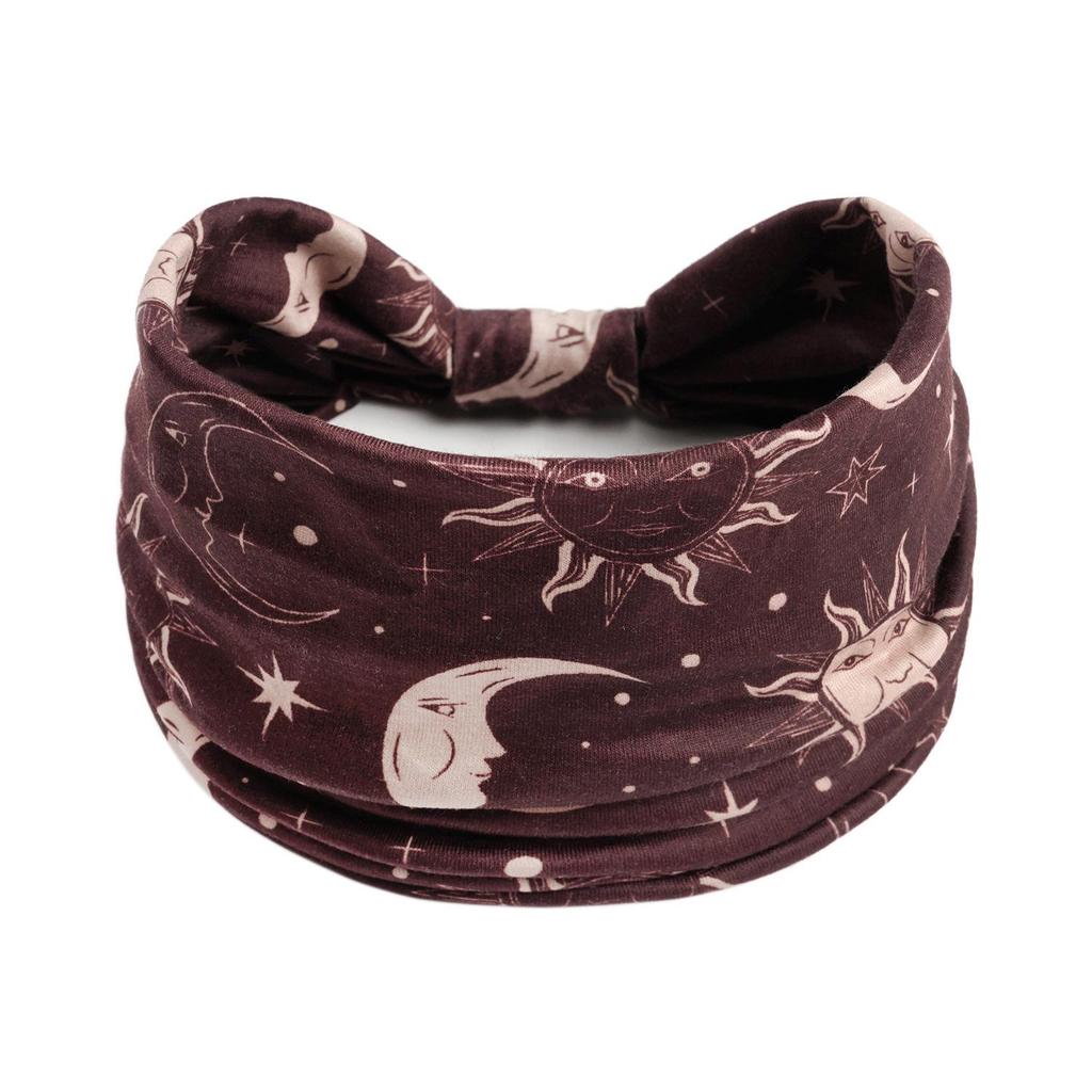 Bohemian Retro Print Yoga Headband: Wide African-Inspired Headscarf for Women