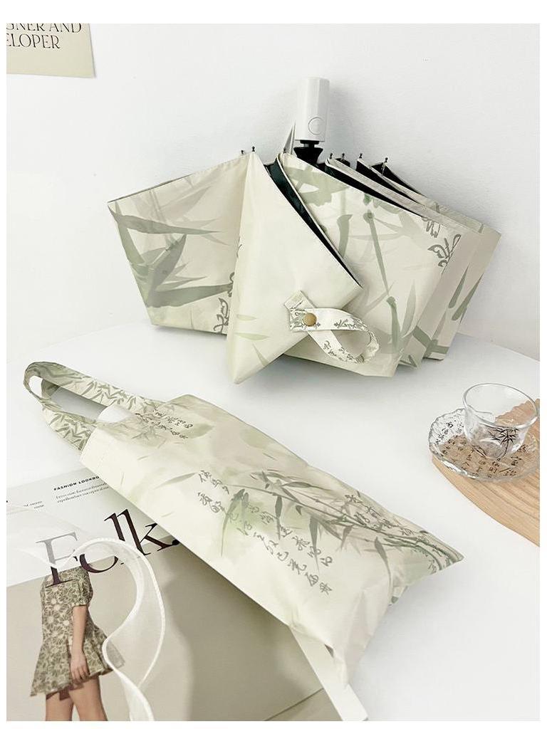 Fully Automatic Vintage Chinese Style UV Protection Folding Sun and Rain Umbrella for Women