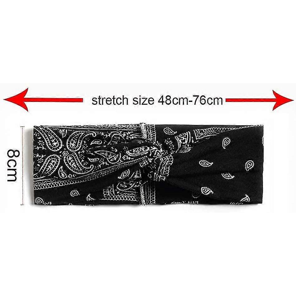 4 Pack Vintage Bandana Hairbands for Women (1950s Style Hair Accessories)