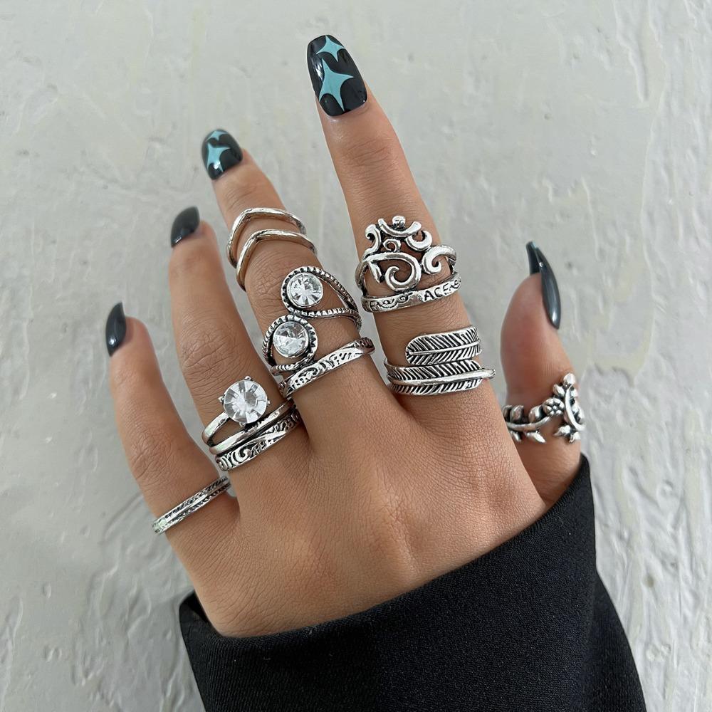 Skull Bat Spider Ring Set Dark Gothic Retro Exaggerated Finger Ring 23-piece Set