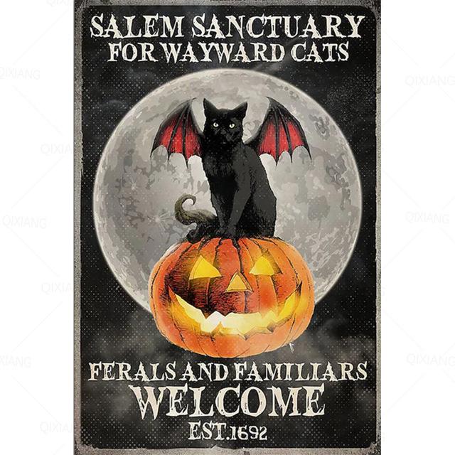 

Хэллоуинский холст с крылатой кошкой: Современная декоративная фреска для спальни и гостиной 20X30 frameless