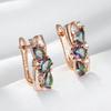 New  Rose Gold Drop Earrings For Women Delicate Cut Dazzling Colorful Natural Zircon Accessories Daily Fine Jewelry