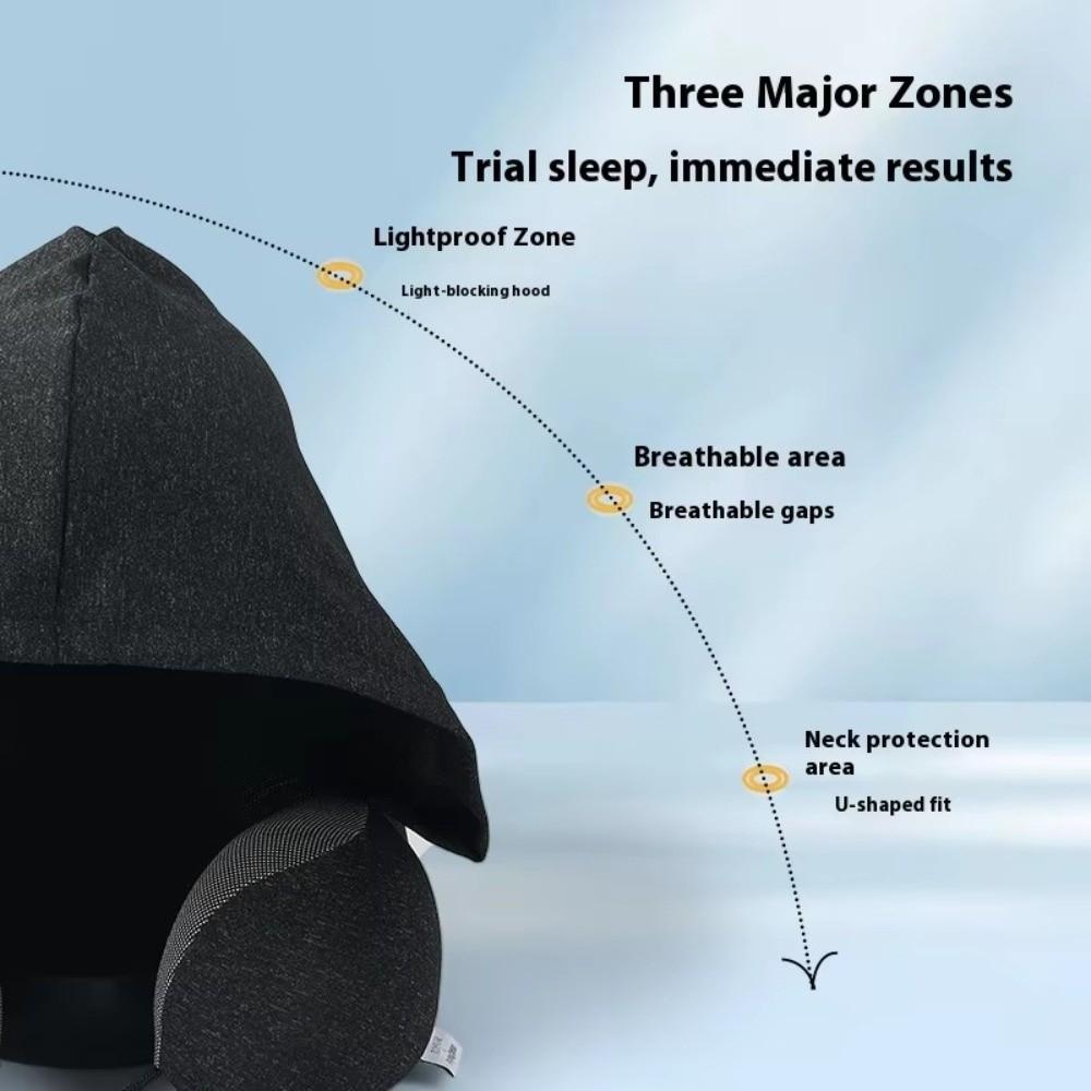 Adjustable Hooded U-shaped Pillows Protection Neck Nap Pillow Gifts Travel Memory Foam Pillow