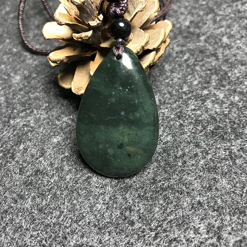 Tibetan Jade Medicine King Water Drop Necklace Pendant