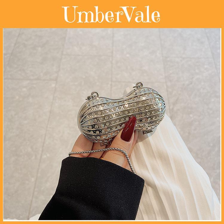Womens Mini Acrylic Clamshell Crossbody Bag With Chain For Everyday Wear