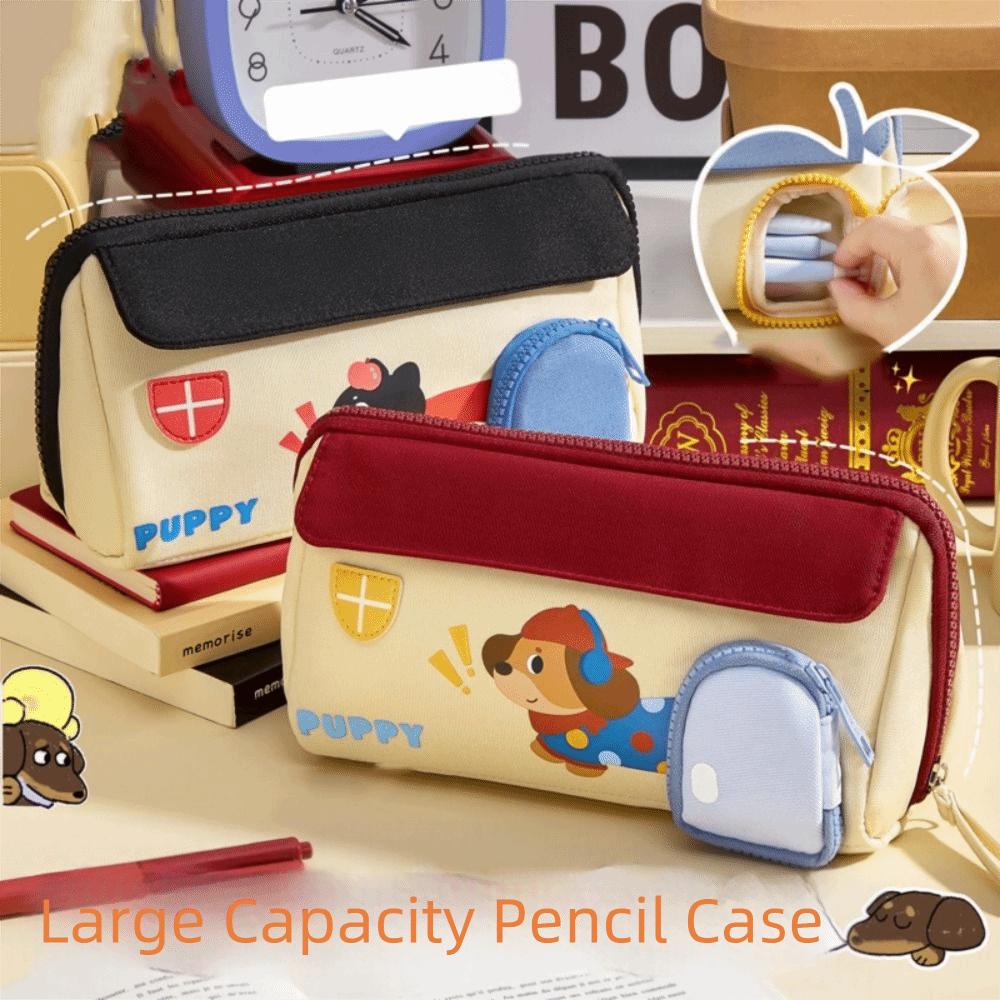 House Shape Stationery Storage Bag Dirty-proof Pen Organizer Pouch Dachshund Pencil Bag  Student