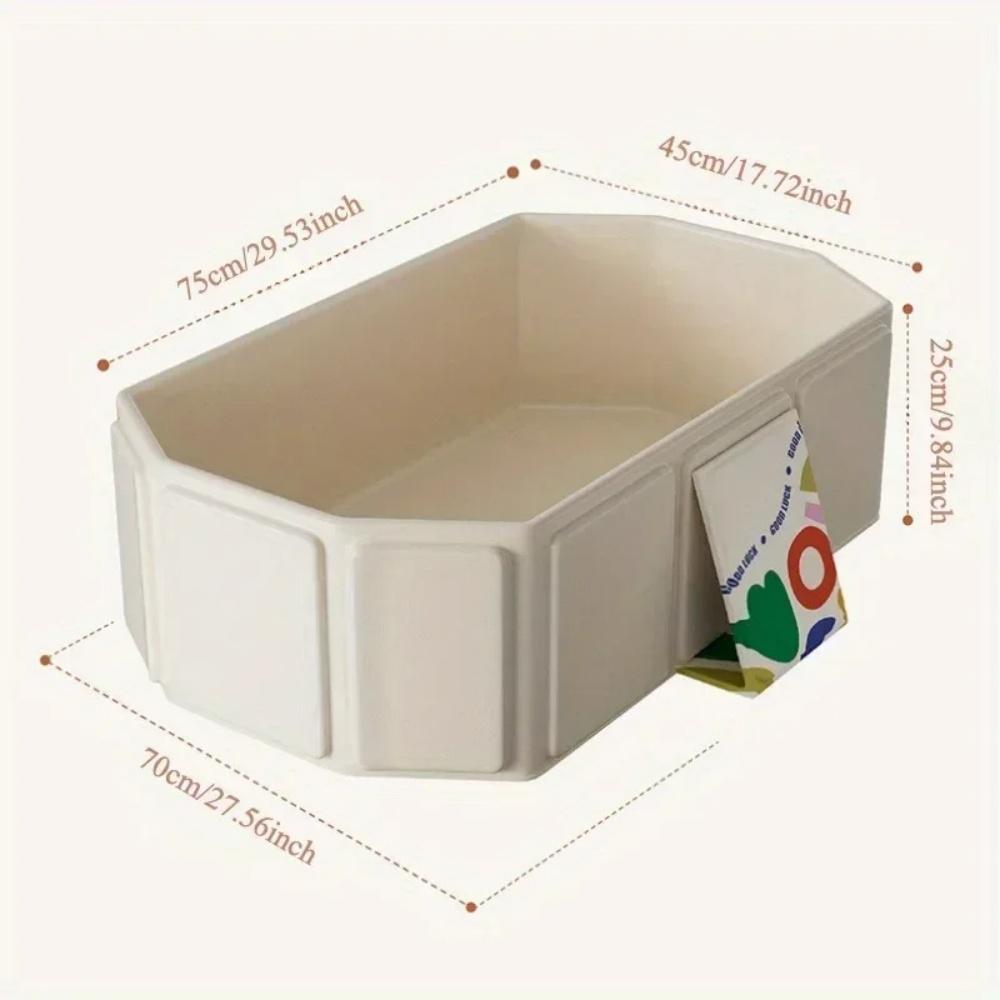 Foldable No Installation Bathtub for Kids Toddler Bath Tub with Drain Plug Space Saving PVC Portable Bathtub For 0-5 Years Old