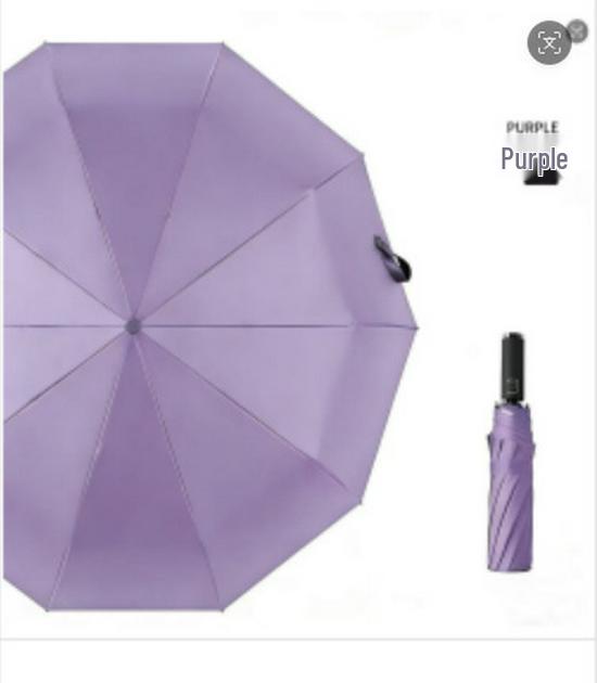 Windproof UV-Blocking Automatic Folding Vinyl Umbrella