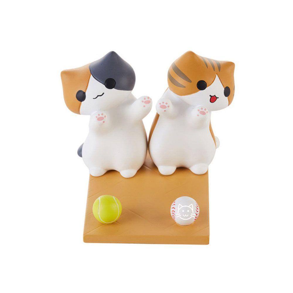 Cute Cat Figurine Model Toy Figures Lazy Holder Action Figures Cat Desk Holder Phone Holder