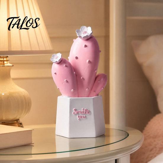 Durable Resin Home Decor Cactus Figurines Ornament, Desktop Decor, Multi-size Set Geometric Planters Ornament for Office