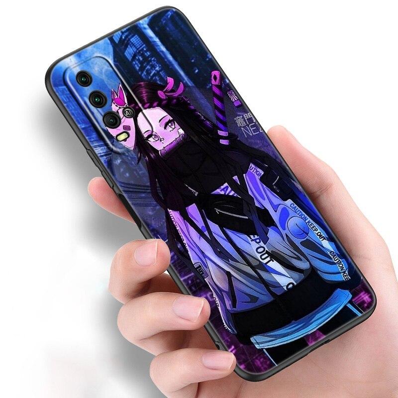 Anime Demon Slayer Nezuko Silicone Phone Case For Xiaomi Redmi Note 11 10 9 8 Pro 11T 10T 10S 9S 8T 9 9A 9C 9T Black Soft Cover