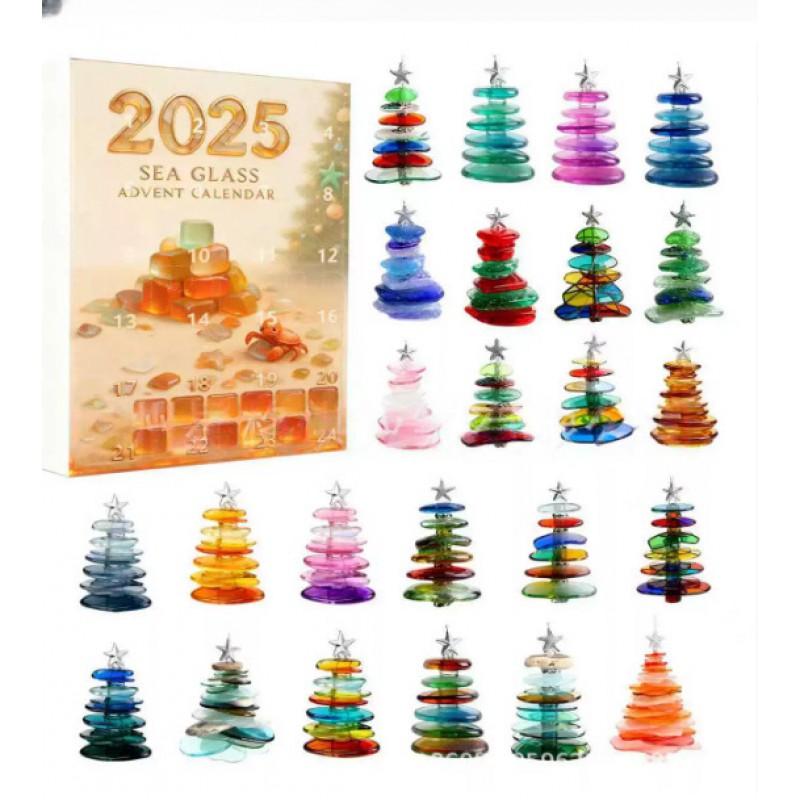 Acrylic Christmas Tree Ornament Blind Box Advent Calendar Decorative Hanging Pendant Holiday Home Decoration
