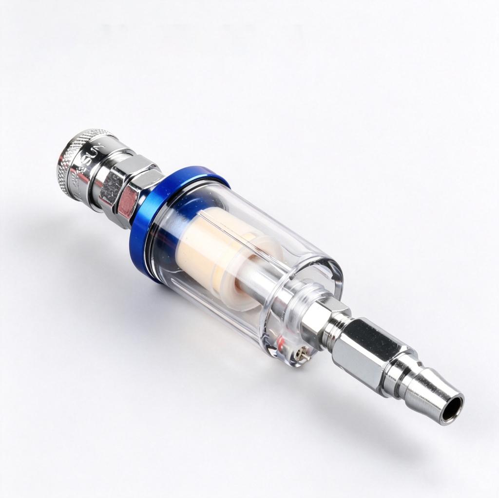 Water Oil Separator Filter Airbrush Filter Moisture Separator for Air Line Compressor Fitting, 1/4 Inch NPT Inlet