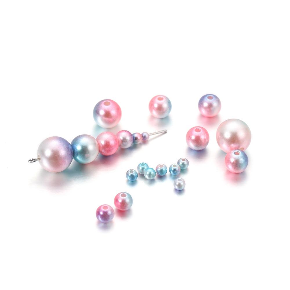 50-400Pcs 3-12mm Colorful Acrylic ABS Imitation Pearl Bead Loose Spacer Beads for DIY Bracelet Necklace Jewelry Making Supplies