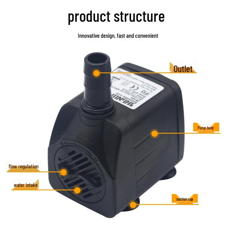 Submersible Water Pump for Fish Tanks, Fountains, Feng Shui Wheels, and Ponds with Light (5W, 6W, 8W)