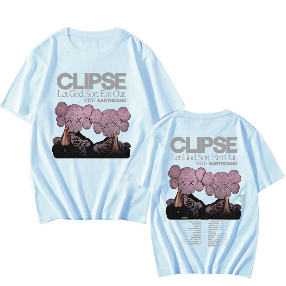 Clipse Nech Bůh rozhodne Tour 2025 Tričko Letní Krátký Rukáv Bavlněná Trička pro Muže Volné Unisex Streetwear Hip Hop Pánské Tričko