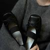 Fashion 2025 Square Toe Retro Fashion Ballet Single Shoes For Women Retro Flat Bow Spring And Autumn Mary Jane Women'S Shoes