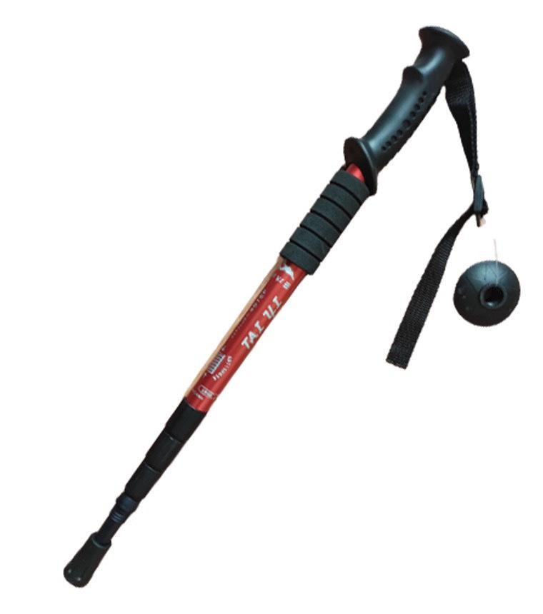 4-Section Aluminum Alloy Trekking Pole – Straight Handle for Hiking, Climbing & Travel