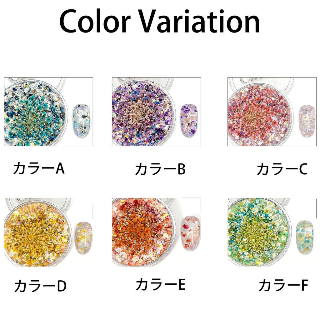 CHUNHE Dried Flower Glitter Mix for Nail Art Pressed Flower Inclusion Parts Compatible with Gel Nails and UV Resin Creates a nuanced nail look Perfect