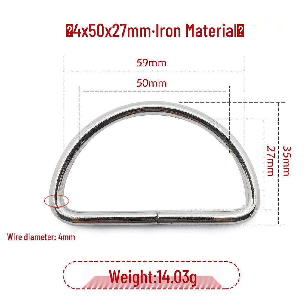 Iron Silver D-Ring Buckle for Handbag & Backpack Accessories