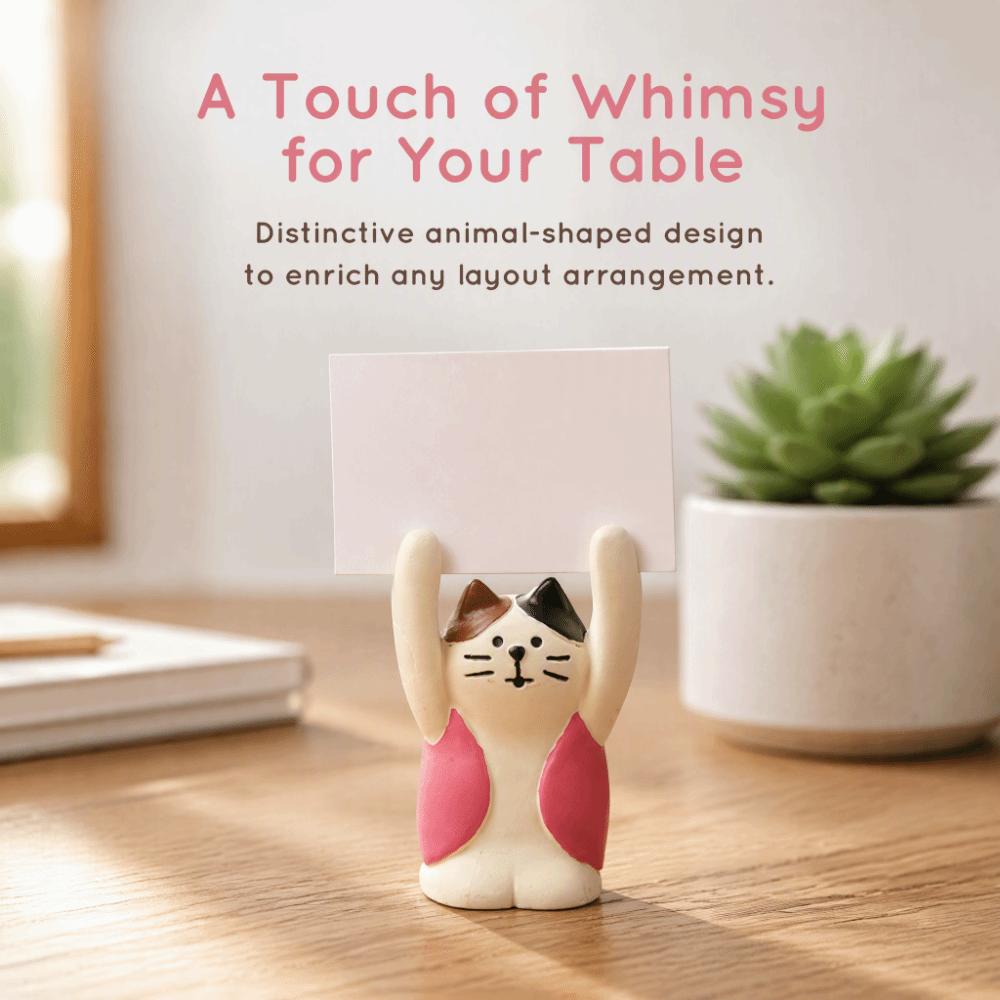Animal Shaped Table Number Holder Pink Photo Card Stand Decorative Desk Decoration Clip  Office Use