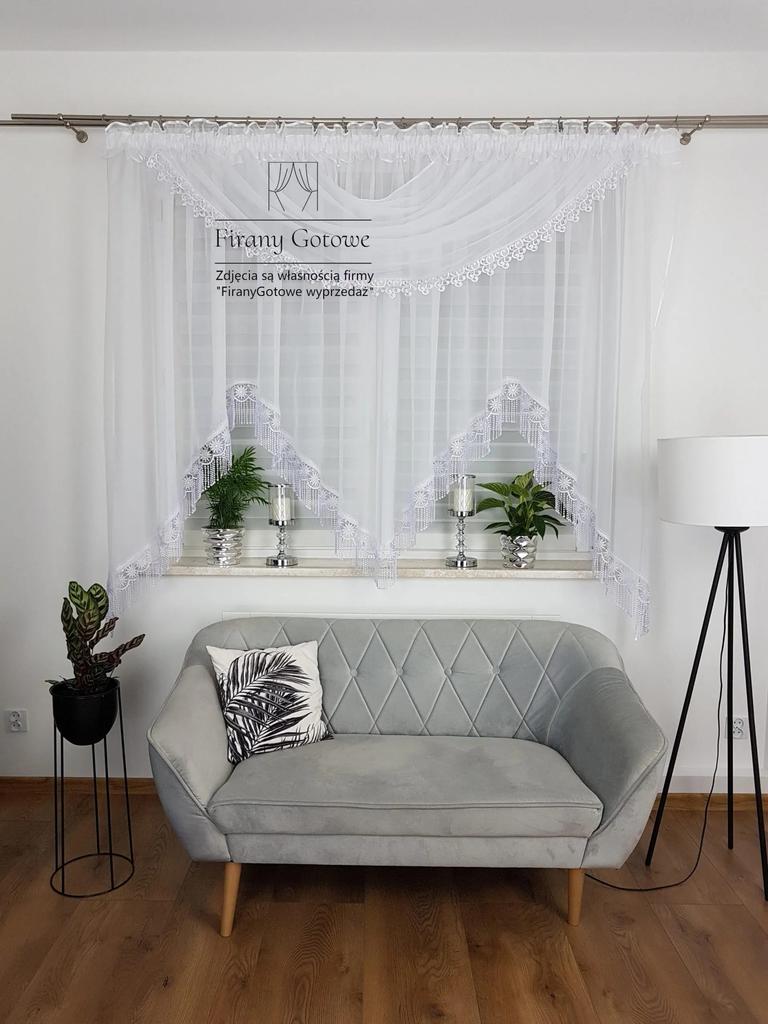 Curtain with Lambrequin and Guipure Lace 400x180cm