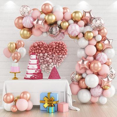 Macaron Balon Çelenk Arch Kiti 1st Doğum Günü Partisi Dekorasyon Çocuklar Düğün Doğum Günü Balon Bebek Duş Konfeti Lateks Balon
