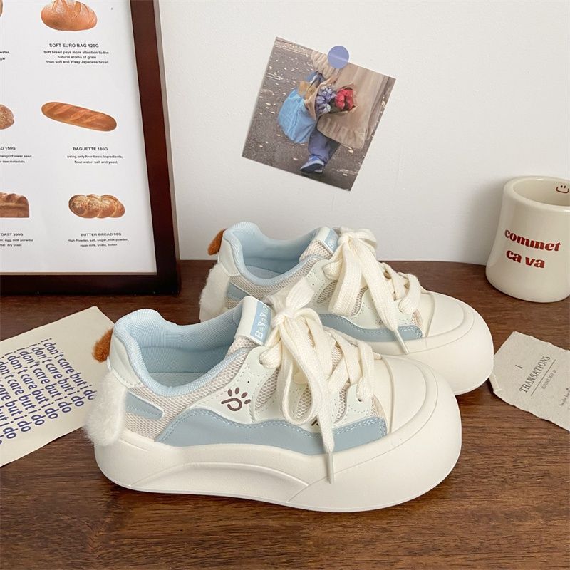 Cute thick-bottomed buns 22 new summer breathable casual shoes student sports board shoes