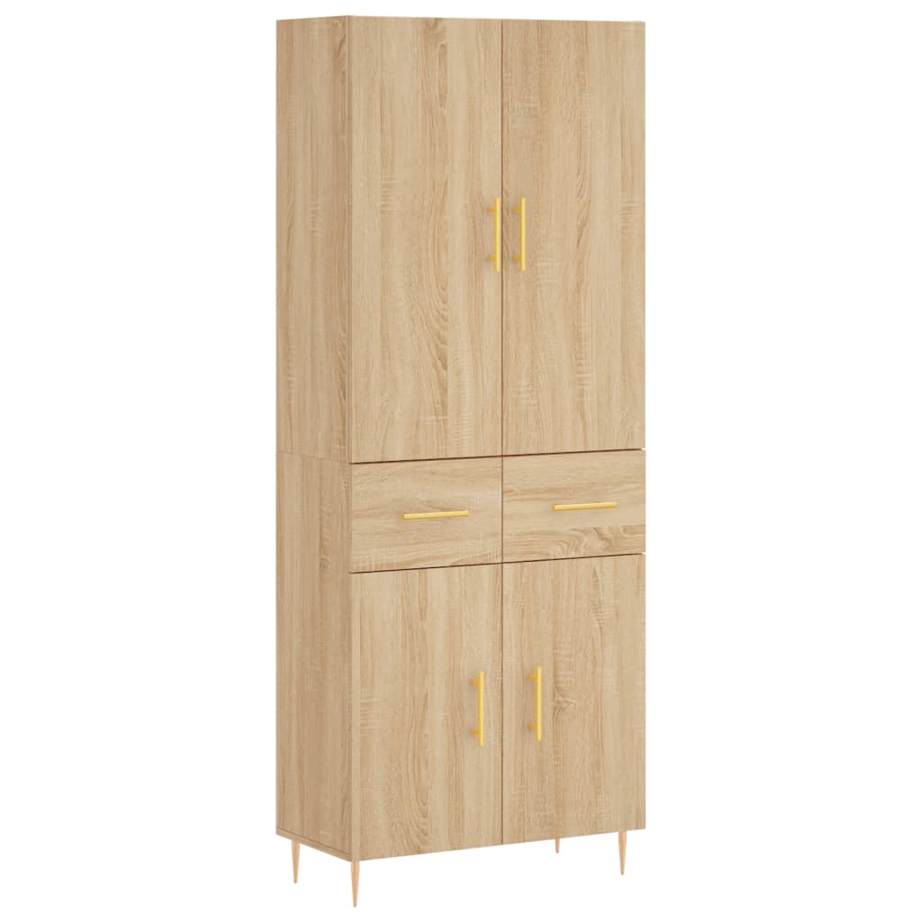 Highboard in Sonoma Oak Finish 27.8 x 13.4 x 70.9 in (W x D x H) Engineered Wood