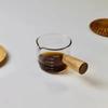 Small Milk Jug with Wooden Handle - Espresso Measuring Cup for Home