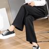 High-Waist Women's Wide-Leg Straight Pants - Spring/Autumn, Slimming, Extra Long Drape
