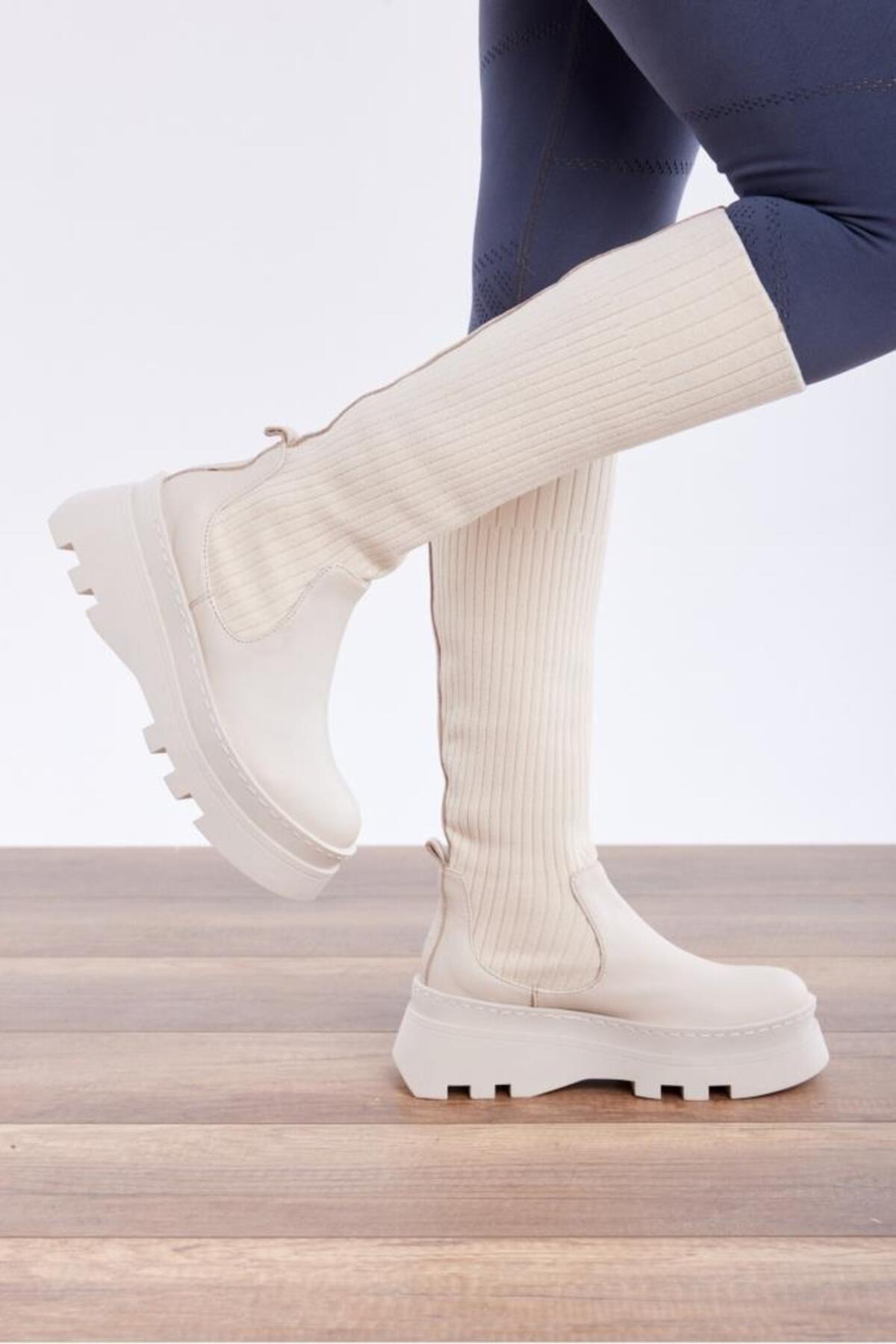 

Женские современные стильные модные сапоги, эластичные сапоги из натуральной кожи 36