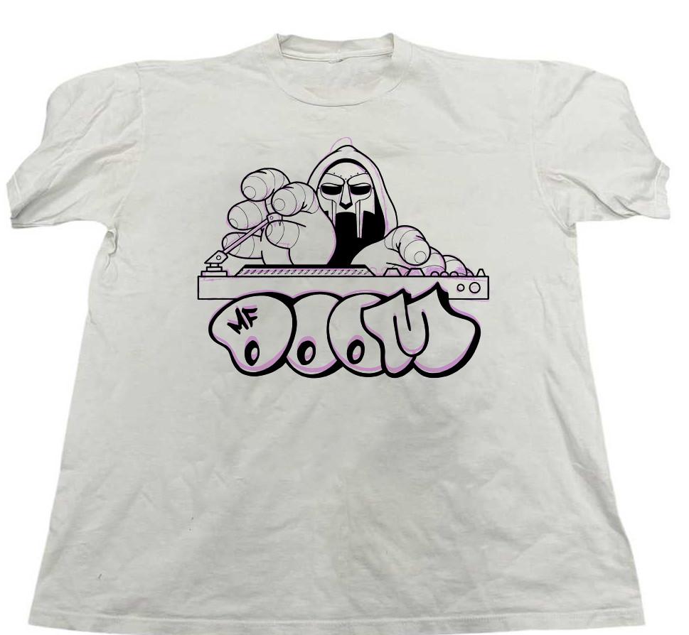 MF Doom Logo White Cotton T-Shirt Full size S-5XL HL901 S