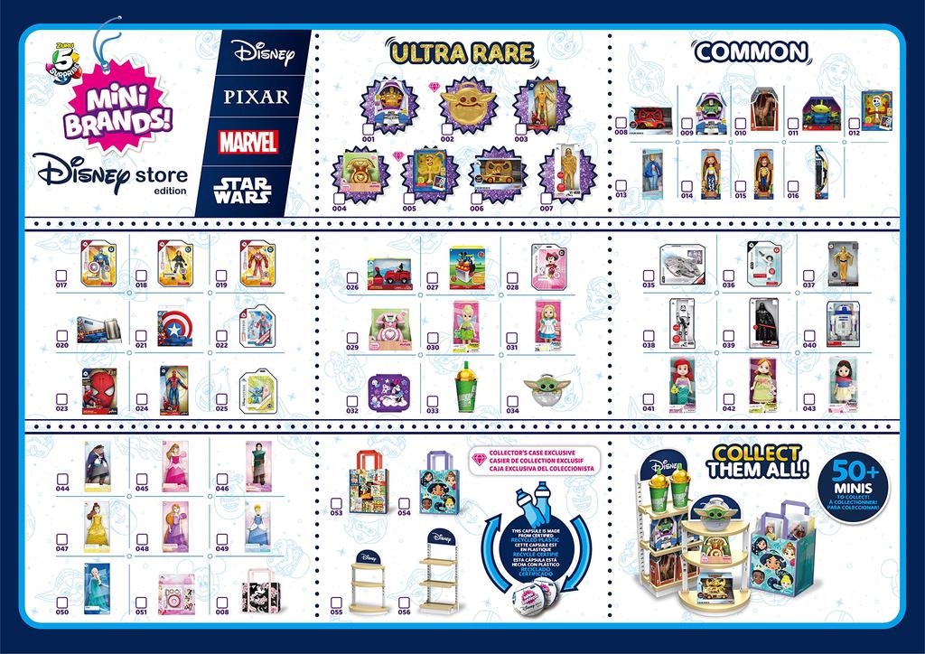 Mini Brands Collectible Toys by ZURU - Great Stocking Stuffers - Disney Store Edition, 2 Capsules of 5 Mystery Toys for Kids, Teens, and Adults (Amazo