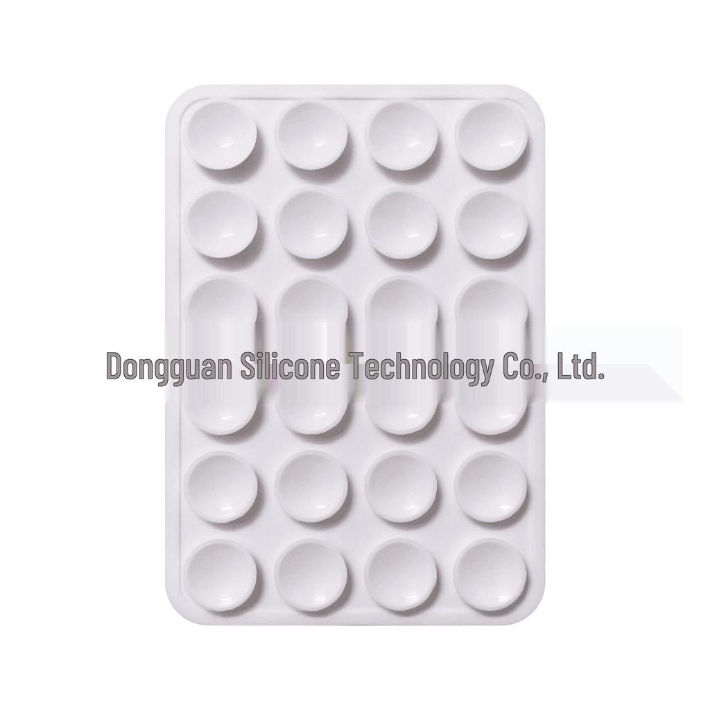 Black Silicone Anti-Slip Phone Stand: 24 Portable, Minimalist Suction Cup Stickers