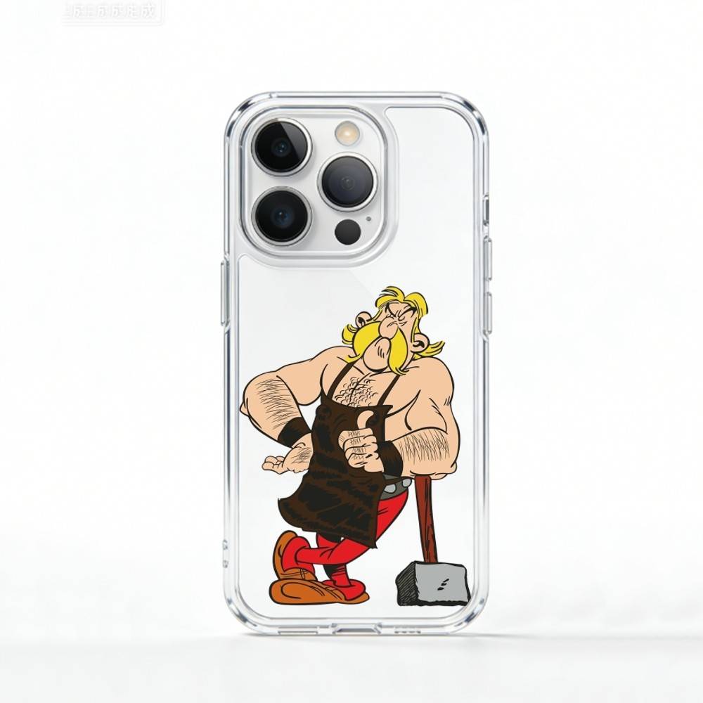 A-Asterix C-Cartoon O-Obelix   Phone Case For iPhone 17 16 15 14 13 12 11 Mini Pro Max Plus Transparent Cover