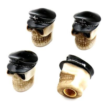 Bashineng Bouchons de Valve de Pneu de Voiture 4 Pièces Tête de Mort