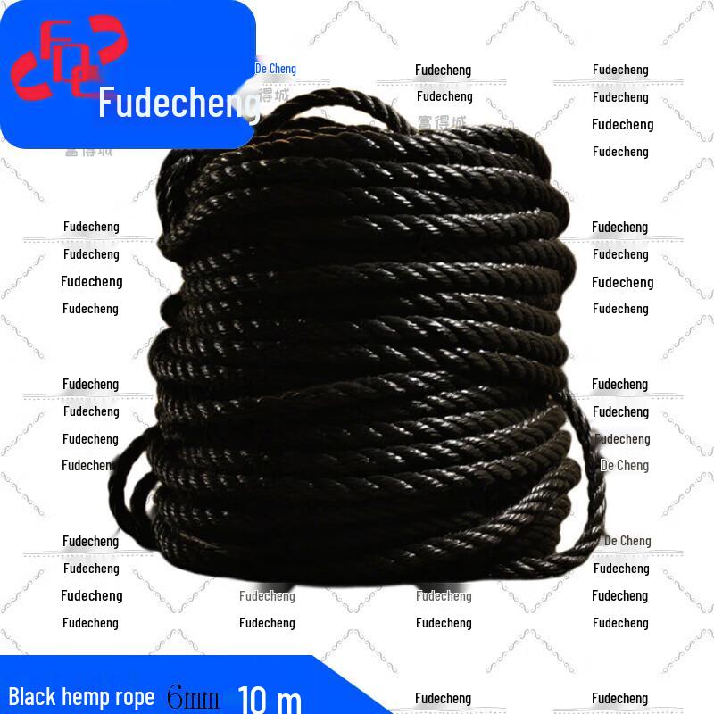 Fudecheng Marine 3-Strand Black Oiled Hemp Rope
