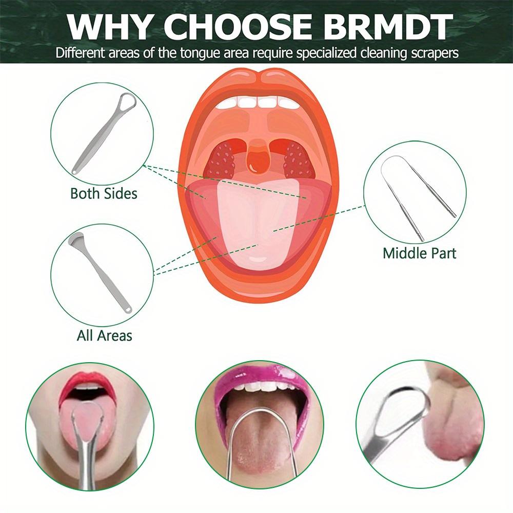 Premium Stainless Steel Tongue Scraper Cleaner Set Fresh Breath Cleaning Coated Oral Hygiene Tool Portable Travel Handy Carry