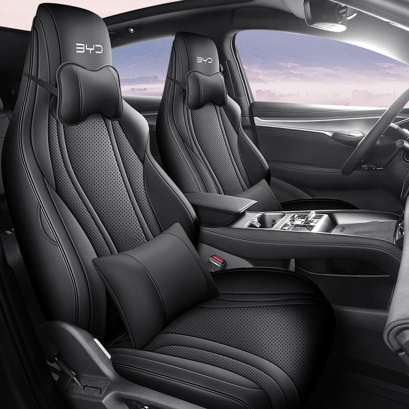 New BYD Sea Lion Car Seat Cushion - Full Leather, Fits Five-Seater, 4-Season Use