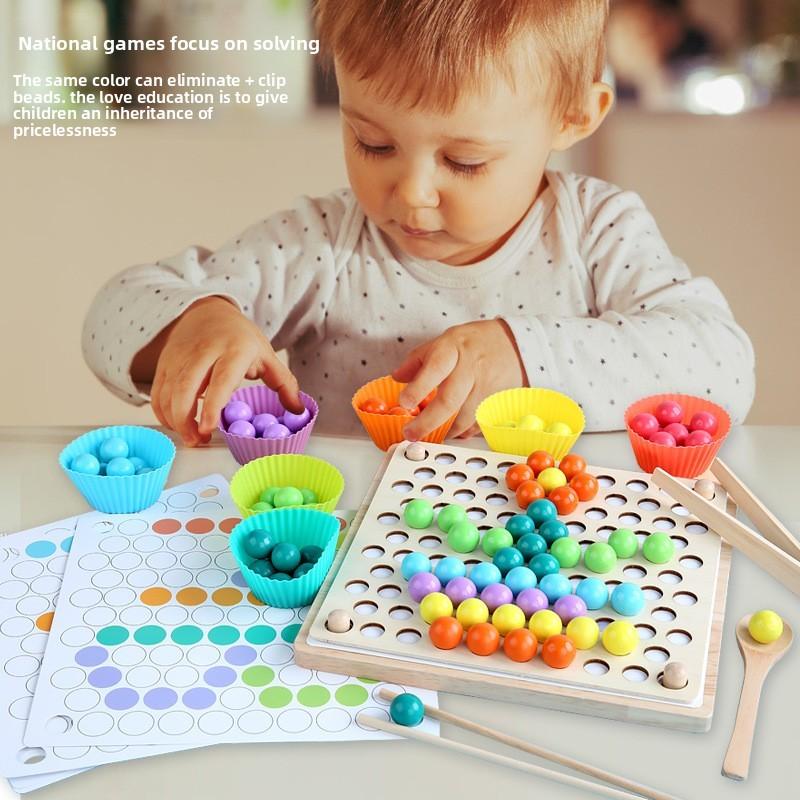 Pädagogisches Holzperlenspielzeug für Kinder zur Förderung der Aufmerksamkeit und Problemlösungsfähigkeit