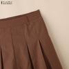 ZANZEA Women Casual Elastic Waist Solid Color Loose Shorts