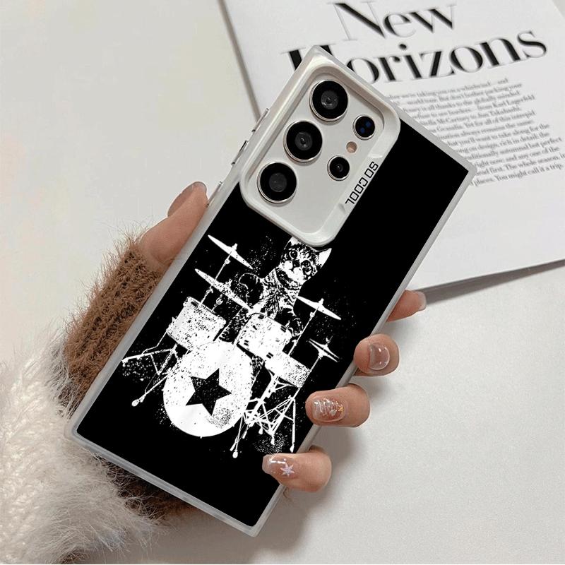

Drum Set Rock Music Soft Phone Case for Samsung Galaxy S24 S25 FE S26 Edge S23 Ultra S22 Plus S21 + Shockproof Cover Back Shell Samsung S25 Edge