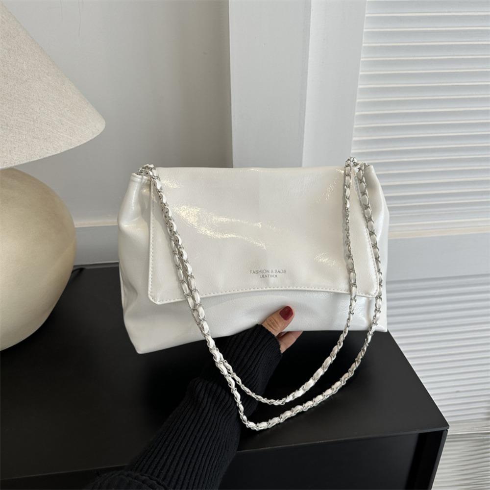 PU Leather Handbags Magnetic Underarm Bags Trendy Chain Single Shoulder Bag Outdoor