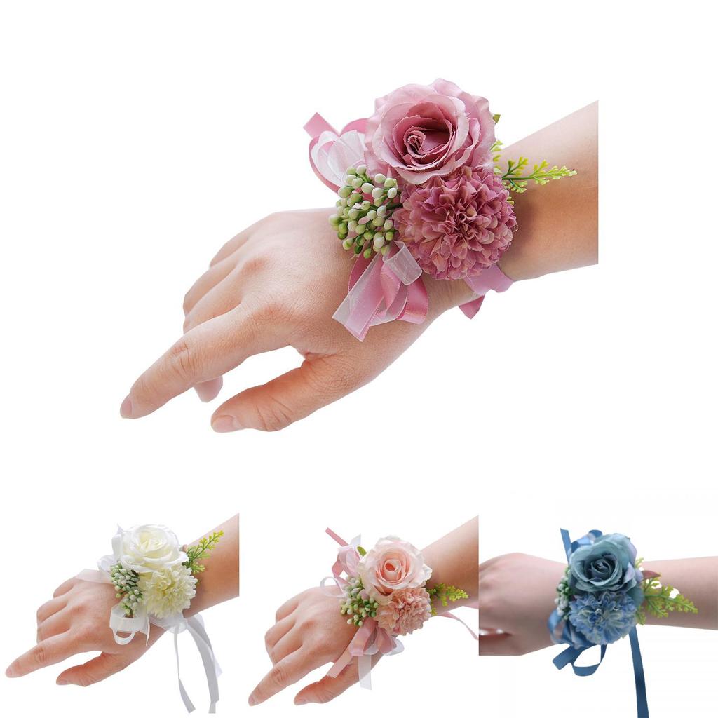 Artificial Rose Wrist Flower Perfect Bridal Accessory For Weddings
