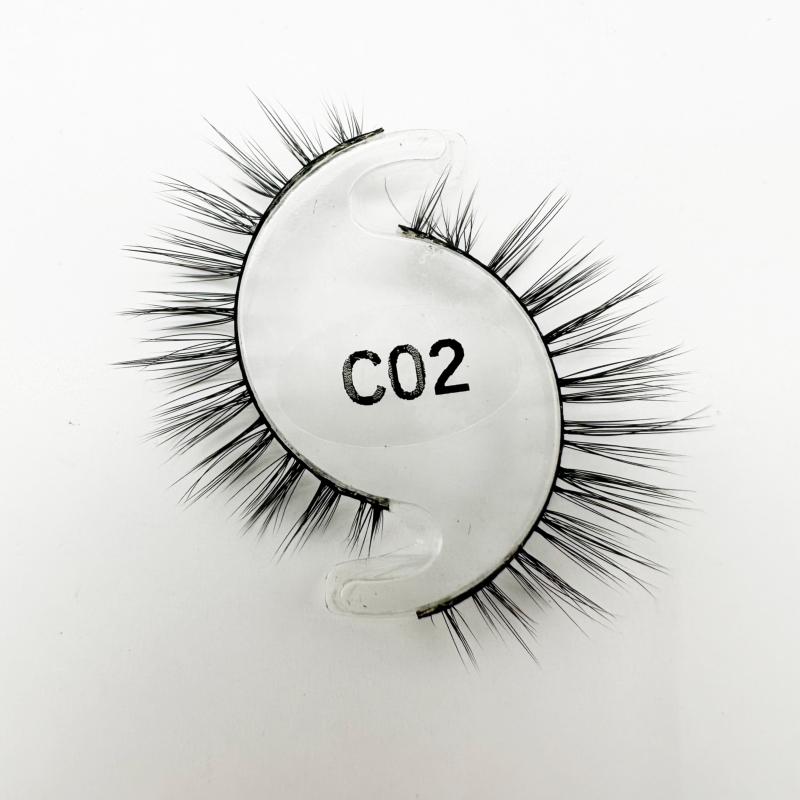 Low Price Glitter Lashes Natural Fluffy Half Lashes Faux Mink Korean Pbt Fiber 10 Pairs 12mm Mink Eyelashes