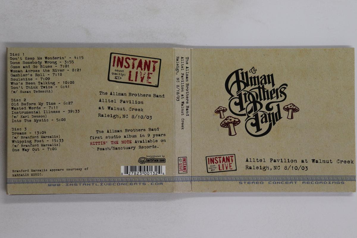 

CD ALLMAN BROTHERS - Instant Live Alltel Pavilion at Wal NONE INSTANT LIVE 2003 US Rock Used